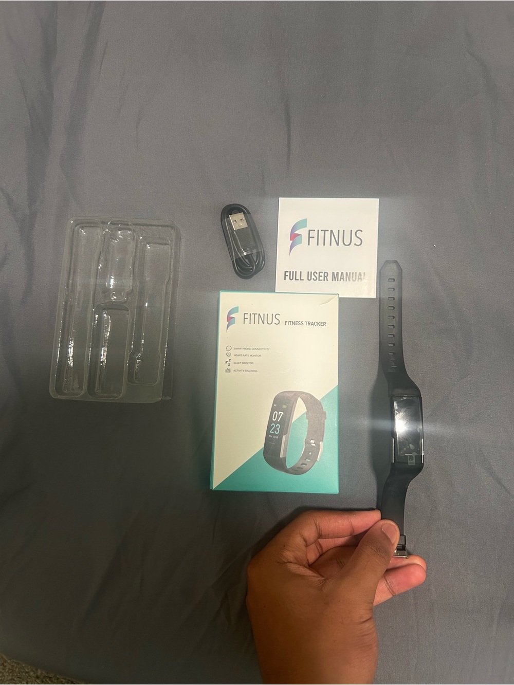 Black Fitness Tracker Smartwatch with Heart Rate & Activity Monitoring